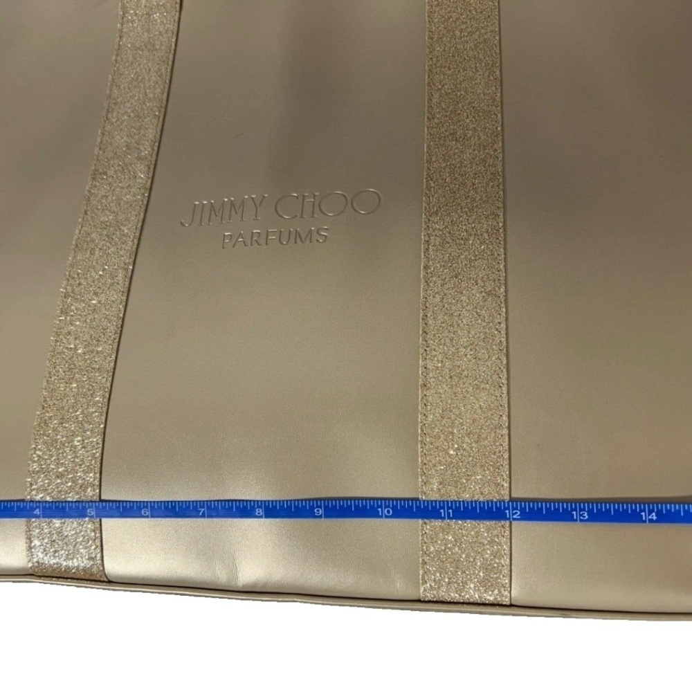 Jimmy Choo Parfums Gold Glitter Tote Bag W Sparkling Straps & Sleek Finish NWT - Picture 9 of 11
